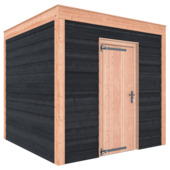 Tuinhuis Douglas hout Zweets rabat onbehandeld zwart 255 x 255 cm