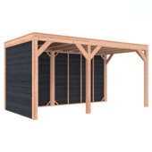 Overkapping Douglas zwart Zweeds rabat 495x255 cm a-symmetrisch