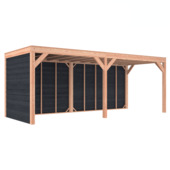 Overkapping Douglas zwart Zweeds rabat 645x255 cm