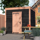 Tuinhuis Douglas hout Zweets rabat onbehandeld zwart 255 x 255 cm
