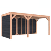 Overkapping Douglas zwart Zweeds rabat 545x255 cm a-symmetrisch