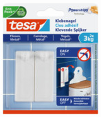 Tesa klevende spijker voor tegels en metaal wit 3 kg 2 stuks