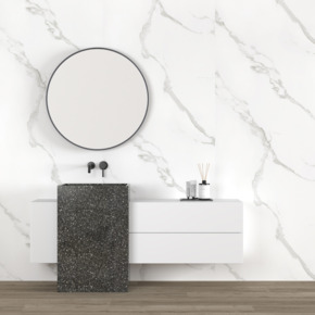 Panneau mural pvc Allora 260x90 cm blanc marbré mat épaisseur 5mm 2,34 m²