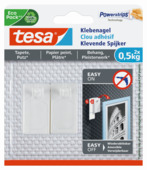 Clou adhésif Tesa pour surfaces fragiles max. 0,5 kg blanc 2 pièces