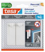 Clou adhésif Tesa pour surfaces fragiles max. 1 kg blanc 2 pièces