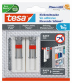 Tesa klevende schroef voor gevoelige oppervlakken verstelbaar wit 1 kg 2 stuks