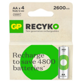 Piles rechargeables Ni-MH AA GP ReCyko 2600 mAh 4 pièces