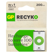 GP Batterij Oplaadbaar 9V NiMH 200mAh ReCyko 8,4V 1 Stuk