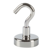 Crochet magnétique néodyme adhésif argenté 25mm - 2 pièces