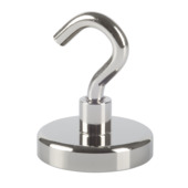 Crochet magnétique néodyme adhésif argenté 36mm - 1 pièce