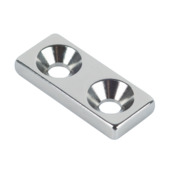 Magneet Neodymium verzinkboor zilver 28x12 mm 4 stuks