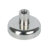 Magneet Neodym met schroefdraadbus zilver 20x13 mm