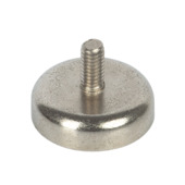 Magneet Neodymium met schroefdraad en boutje zilver 20 mm