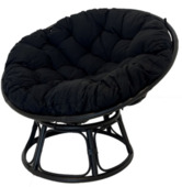 Loungestoel Papasan zwart rotan