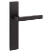 Jeu de poignées de porte Novidade Vienne plaque aveugle inox noir