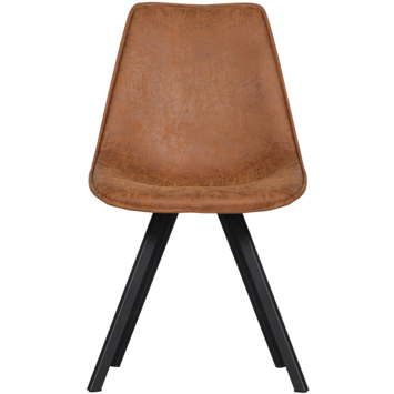 WOOOD eetkamerstoel Swen lederlook cognac per 2 stuks