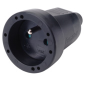 Fiche femelle Profile 16A caoutchouc noir