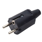 Fiche mâle 2 pôles + terre Profile 16 A noir 3x1,5 mm²