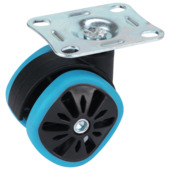 Design dubbel wiel vierkant 58 mm blauw 4 stuks