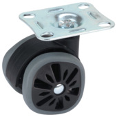 Design dubbel wiel vierkant 58 mm grijs 4 stuks