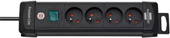 Brennenstuhl Premium-Line stekkerdoos 4-voudig met schakelaar 1,8 m zwart