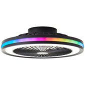 Ventilateur de plafond Brilliant Palermo noir CCT et fonction RGB