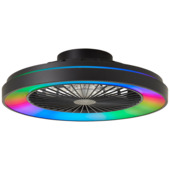 Brilliant plafondventilator Mazzaro met lamp en RGB functie 40W 4700 lumen zwart