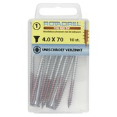 Vis universelle Rotadrill 4,0x70 TP PZ2 zingué 10 pièces