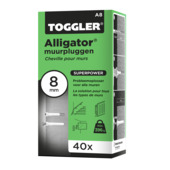 Cheville alligator Toggler A8 8 mm 40 pièces