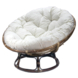 Fauteuil lounge Papasan avec coussin blanc