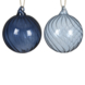 Boule de Noël verre swirl bleu la pièce