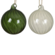 Boule de Noël verre swirl vert-blanc la pièce