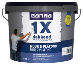 GAMMA 1x dekkend muur & plafond latex mat wit 10 liter