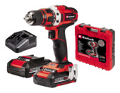 Perceuse-visseuse 18 V 1,5 Ah Einhell TE-CD 18/40 LI + 2 batteries, chargeur et coffret