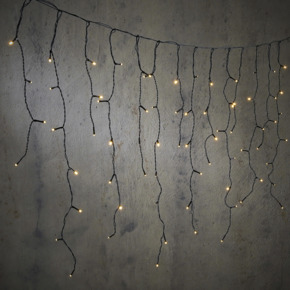 Luca Lighting lichtgordijn pegelvormig klassiek wit LED verlichting 3,5 m inclusief timer