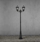 Konstsmide staande buitenlamp Firenze 210cm matzwart 2-lichts