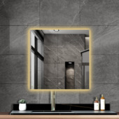 Atlantic badkamerspiegel Macy met indirecte ledverlichting 60 x 60 cm chroom