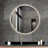 Atlantic badkamerspiegel Lexie met indirecte ledverlichting rond ø 70 cm chroom