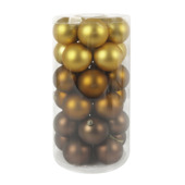 Christmas Goods kerstballen mix kunststof bruin 30 stuks