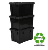 Iris Heavy Duty Powerbox Robuust Opbergbox - 21L - Kunststof - Zwart - Set van 3