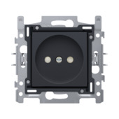 Niko stopcontact 2-polig zonder aarding 21 mm antraciet