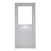 Buitendeur Esterno PVC E01 halfglas wit links 98x218 cm