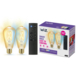 Ampoule Edison E27 WiZ Connected doré 60 W blanc froid à chaud dimmable 2 pièces +télécommande