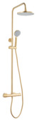 Atlantic regendoucheset Asher met handdouche 3 standen en thermostaatkraan goud - geborsteld PVD - hartafstand kraan 15 cm