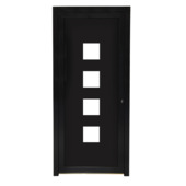 Porte extérieure 4 carreaux Esterno E05 PVC anthracite/blanc 218x98 cm droite