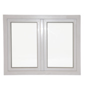 Draaikiepraam PVC 2 vleugels H98 x B126 cm wit