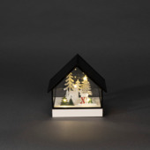 Maison de Noël en verre avec éclairage LED blanc chaud