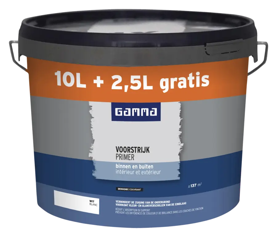 Primer couvrant mur & plafond GAMMA 12,5 L blanc