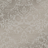 Papier peint intissé William Morris at Home Strawberry Thief Fibrous naturel (dessin 124238)