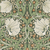 Papier peint intissé William Morris at Home Pimpernel vert (dessin 124242)